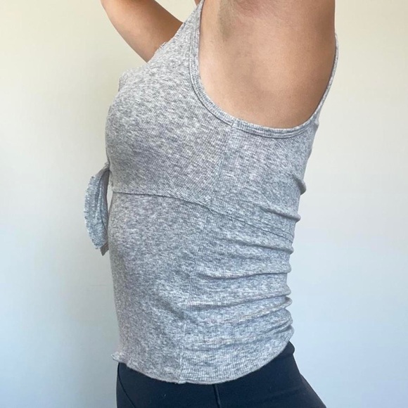 Urban Outfitters Out From Under Gray Tie Front Tank Top - Picture 3 of 6